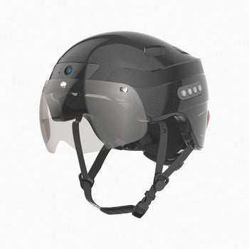 SH2-CRBN-GLS Precision Power Smart Bike Helmet Model 2  - Carbon Fiber Gloss